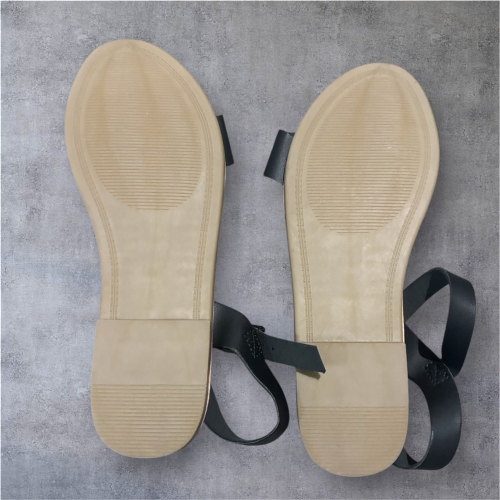 Black Leather Sandals - Picture 3 of 4